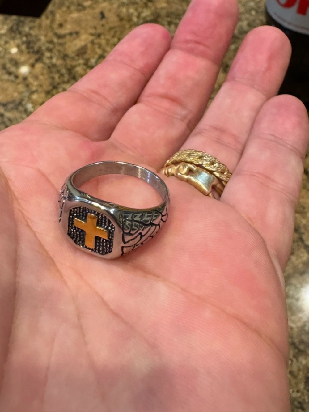 Cross Signet Ring - Size 10